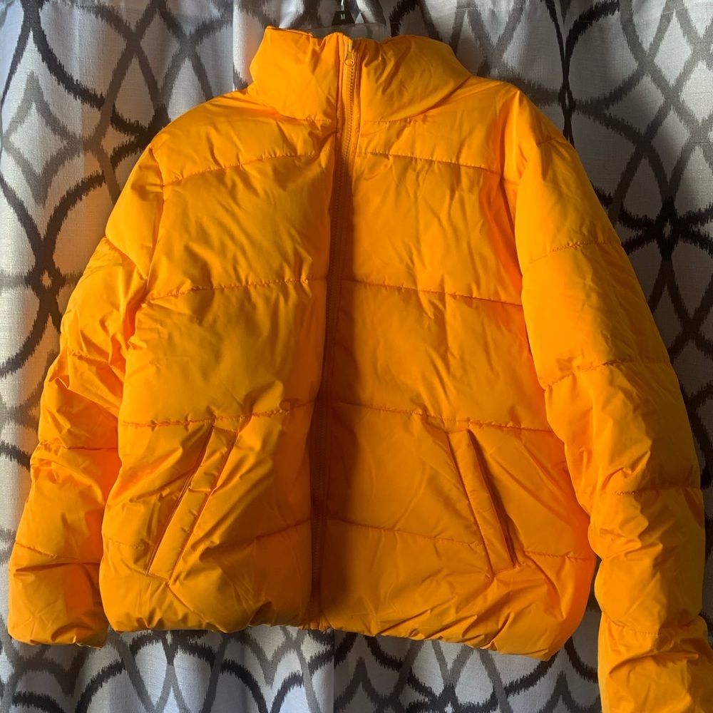 Plus size puffer jacket yellow 2x